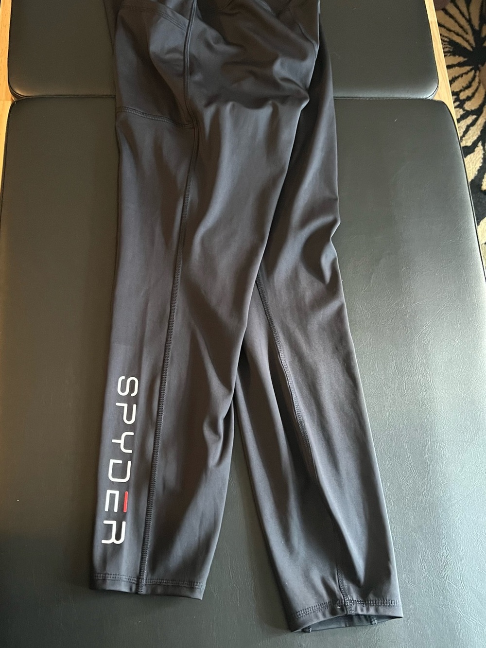 Spyder Black Kids Performance Leggings with Logo